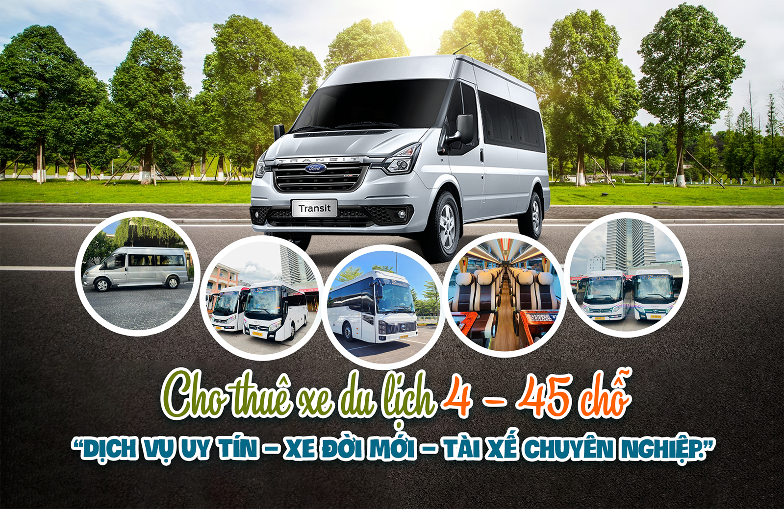 Dịch vụ cho thuê xe du lịch 4–45 chỗ tại Quy Nhơn – xe đời mới